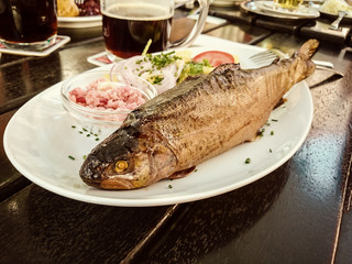 Smoked trout whole with horseradish