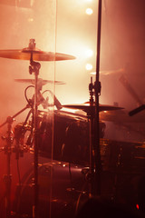 Obraz na płótnie Canvas Live rock music background, rock drum set