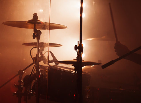 Rock drum set  with cymbals