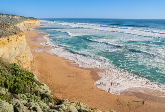 Twelve Apostles beach and rocks in Australia, Victoria, beautiful landscape of Great ocean road coastline
