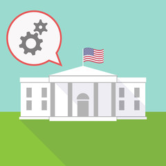the White House with a balloon and two gears