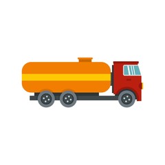 Tanker truck icon, flat style