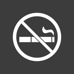 Isolated vector illustration of  a cigarette  in a not allowed signal