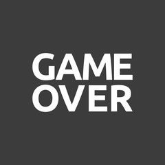 Isolated vector illustration of  the text Game Over