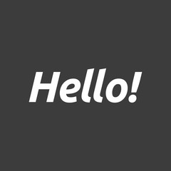 Isolated vector illustration of  the text Hello!