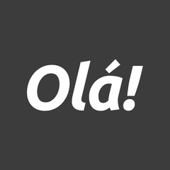 Isolated vector illustration of  the text Hello! in the Portuguese language