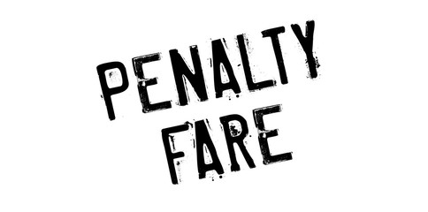 Penalty Fare rubber stamp. Grunge design with dust scratches. Effects can be easily removed for a clean, crisp look. Color is easily changed.
