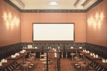 Classic bar with blank billboard front