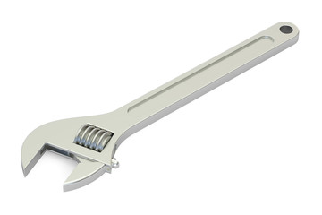 Adjustable wrench closeup, 3D rendering