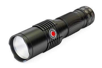 black flashlight, 3D rendering
