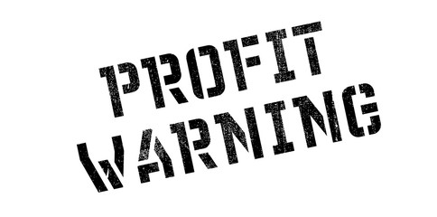 Profit Warning rubber stamp. Grunge design with dust scratches. Effects can be easily removed for a clean, crisp look. Color is easily changed.