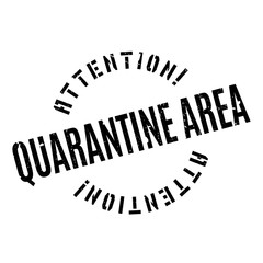 Quarantine Area rubber stamp. Grunge design with dust scratches. Effects can be easily removed for a clean, crisp look. Color is easily changed.
