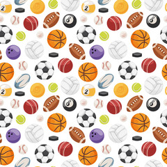 Set of balls isolated vector seamless pattern