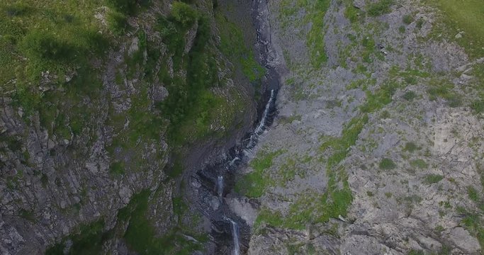 drone shot waterfall