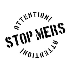 Stop Mers rubber stamp. Grunge design with dust scratches. Effects can be easily removed for a clean, crisp look. Color is easily changed.
