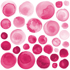 Watercolor circle texture. Round elements