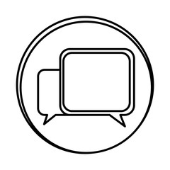 silhouette symbol square chat bubbles icon, vector illustraction design