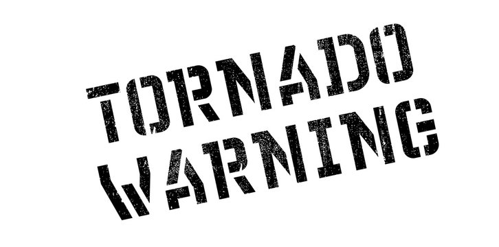 Tornado Warning rubber stamp. Grunge design with dust scratches. Effects can be easily removed for a clean, crisp look. Color is easily changed.