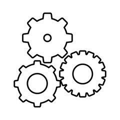 silhouette gears sign icon, vector illustraction design image
