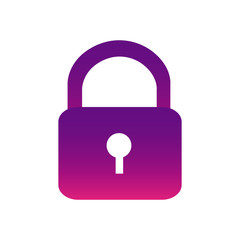 purple lock close icon, vector illustraction design image