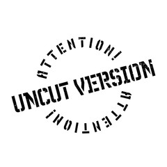 Uncut Version rubber stamp. Grunge design with dust scratches. Effects can be easily removed for a clean, crisp look. Color is easily changed.