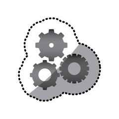 grayscale gears sign icon, vector illustraction design image