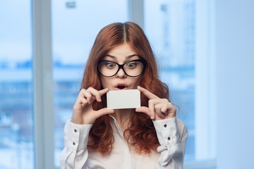 Fototapeta premium business card woman 