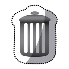 grayscale can trash icon, vector illustraction design