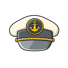 Captain cap icon isolated.