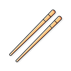 Chopsticks icon isolated.