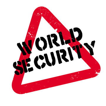 World Security rubber stamp. Grunge design with dust scratches. Effects can be easily removed for a clean, crisp look. Color is easily changed.