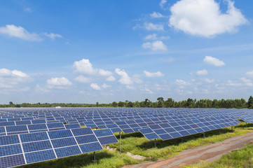 solar panels in solar power station alternative energy from the sun 