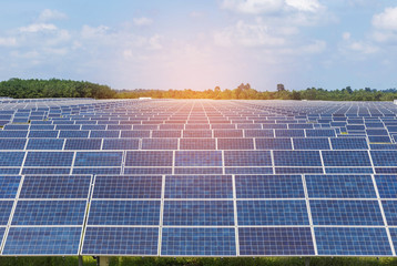 solar panels photovoltaics in solar power station alternative renewable energy from natural
