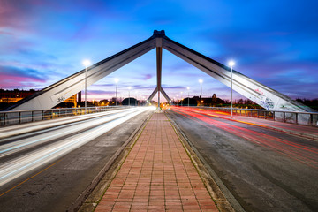 Fototapeta na wymiar Barqueta Bridge Over Guadalquivir River in Seville, Andalusia, Spain