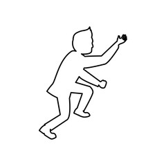Businessman climbing to success icon vector illustration graphic design