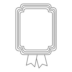 figure square emblem with ribbon icon, vector illustraction design