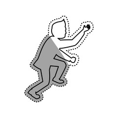 Businessman climbing to success icon vector illustration graphic design
