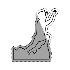 Businessman climbing to success icon vector illustration graphic design