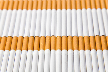 Cigarettes in a row