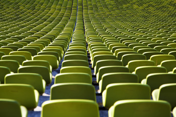 Naklejka premium Seats in a row inside an empty stadium