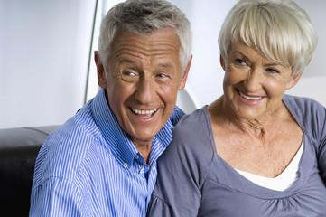 Senior couple smiling
