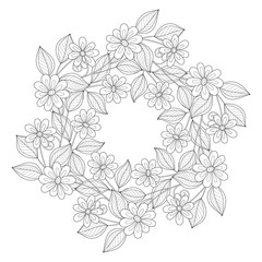 Fototapeta premium Vector Monochrome Floral Background