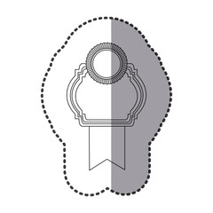 contour emblem with symbols inside icon, vector illustraction design