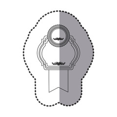 contour emblem with symbols inside icon, vector illustraction design