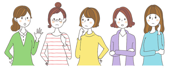 女性グループのイラスト