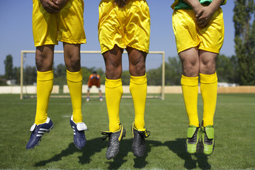 Free kick situation during soccer game