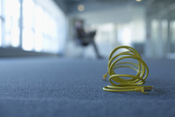 Network cable on floor