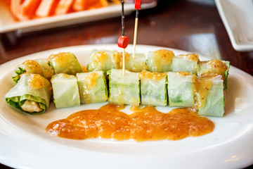 Fresh Spring roll food with vegetable