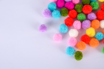 Fototapeta na wymiar A colorful of Pom Pom on white background