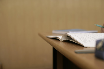 A booklet on a table